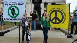 Russian Troops out - No to NATO protest outside Downing Street, London, UK