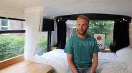 UK friends struggling to get on property ladder convert 1995 bus into stunning home