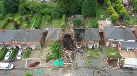 Drone footage shows devastation of Birmingham house blast