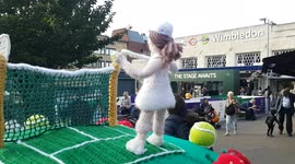 Cute Wimbledon-themed tennis postbox topper appears in town centre