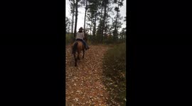 Woman Makes Noises Riding Horse