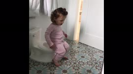 Girl Practices Pooping