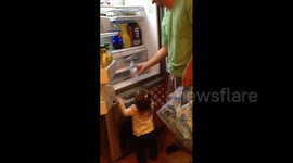 Girl Closes Drawer On Man
