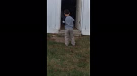 Boy Crashes Toy Helicopter