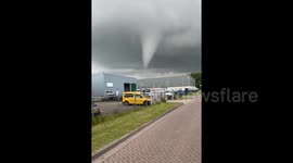 Rare summer tornado smashes into buildings in the Netherlands