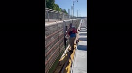 'STRONG tugboater records himself stopping a flat-bottomed boat '