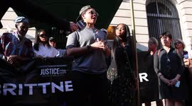Brittney Griner’s high school teammate makes emotional plea at Russian Consulate for Griner’s release