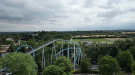 Aerial footage of Drayton Manor in June 2022