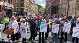 Campaigner Peter Gary Tatchell marched on the 50th anniversary of the first Pride