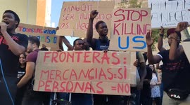 Multiple groups rally in madrid to say Black Lives Matter