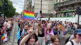London Pride 2022 passes through Piccadilly