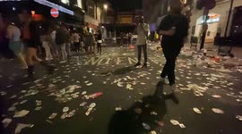 Scenes from aftermath of Pride Day in Soho