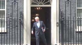 Boris Johnson leaves 10 Downing Street ahead of statement on NATO and G7 meetings