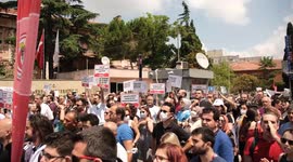 Medical staff protest against violence in Istanbul, Turkey