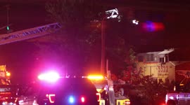 Houston driver somehow ends up in woods behind train tracks