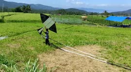 Spectacular kites on display at festival in West Sumatra, Indonesia