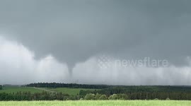 Tornado forms and touches down near Bergen, AB on July 7th, 2022.