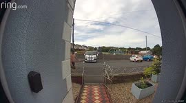 Doorbell camera shows thief taking plant before apologising to owner the next day saying he was 'f*cking steaming'