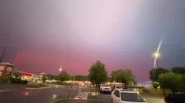 Lightning show, rainbow sunset showers Washington metropolitan area
