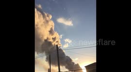 Release of sulfur trioxide from a Taraz factory in Kazakhstan caused fogging of nearby areas