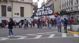 Piqueteros march takes place in Buenos Aires, Argentina