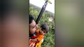 IndiaCoastGuard  rescued flood situation 03 lives from Toran Village, Navsari Gujarat