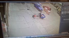 Curious case. Grandpa fell off the walk-behind tractor and is trying to stop it!