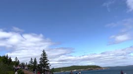 TWO top gun pilots have been filmed giving chase to a UFO over a park full of tourists over Acadia National Park, in Maine, USA