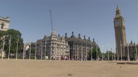 London's usually green Parliament Square is now scorched during UK heatwave