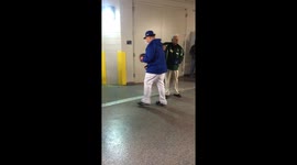 Bartolo Colon Falling Down in Clubhouse after NLCS Game 2