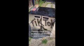 Man cooks burger on fridge in uk heatwave