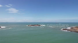 Incredible pareidolia, in the shape of a frog, on an island, near the coast beach, in the city of Vila Velha - ES - BRAZIL