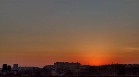 Beautiful moment the sun rises in Gaza city