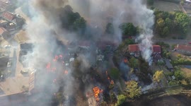 Drone footage shows devastating impact of the heat in Norfolk as gardens and homes burn