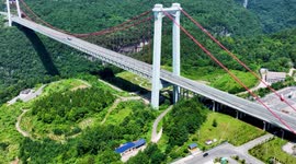 Footage Of Yachihe Bridge In Guiyang City, China