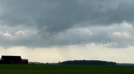 Tornado formation and stormy weather spotted in Ohio, US