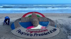Sand Artist Sudarsan Pattnaik’s sand art hails ‘People’s President’