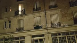 Sleeping person snoring so loudly in his apartment that it is audible from the street. Paris, rue Charles Baudelaire. 22 july 2022 by night.