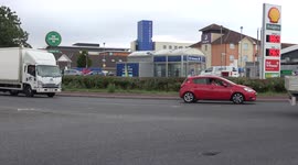 Fuel price protesters block a Shell service station forecourt in Bridgwater, Somerset