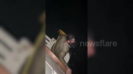 Dramatic moment trawler rescues man stranded for hours in Florida's Intracoastal Waterway after his kayak sank