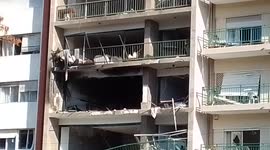 Aftermath of powerful building explosion in Montevideo, Uruguay
