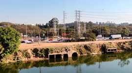 Car transit on Marginal Pinheiros in São Paulo, Brazil