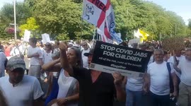 Anti-vaccine protesters stage demo for '1.5 million vaccine injured' in London