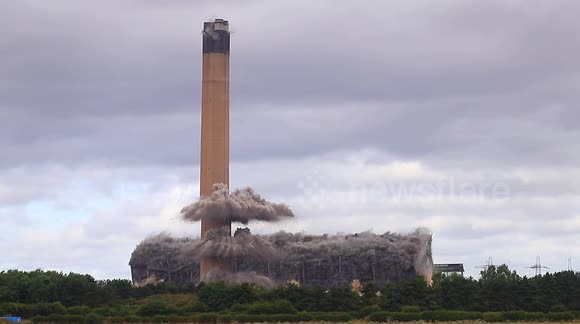 Remains of Yorkshire's last coal fired power station reduced to rubble in spectacular explosion