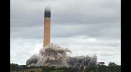 Photos show Eggborough Power Station chimney disappear in a series of controlled explosions