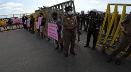 Sri Lankan anti-government protesters continue to protest against the new president Ranil Wickremesinghe