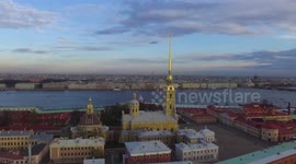 Rescuing a kitten from a trap in the Peter and Paul Fortress