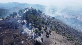 Italy: Sanctuary San Michele fire, Fires in Campania, caused by drought and rising temperatures, are increasing more and more.