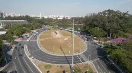 Incredible view of the square, with monuments in sight. Monument to the Bandeiras is a large-scale granite sculpture, located in Ibirapuera Park, in the area that comprises Praça Armando de Salles Oliveira.