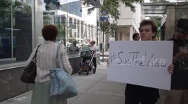 Turning Point USA holds 'sue the View' protest outside ABC's studios in NYC